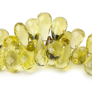 12x7.5-18x9mm Lemon Quartz Faceted Tear Drop 7.5 inch 58 Beads AAA (ONLINE ORDER ONLY)