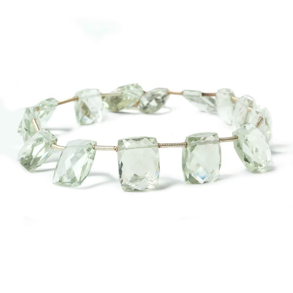 12x7mm-14x10mm Prasiolite Side Drilled Rectangle Beads 8 inch 13 pieces (ONLINE ORDER ONLY)