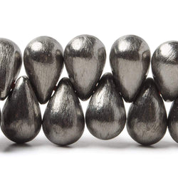 12x7mm Black Gold plated Brushed Tear Drop Beads 8 inch 50 pieces (ONLINE ORDER ONLY)