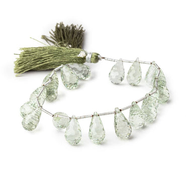 12x7mm Prasiolite Concave Faceted Tear Drop Beads 7.5 inch 17 pieces AAA (ONLINE ORDER ONLY)