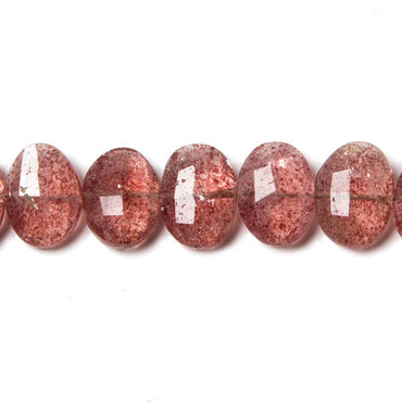 12x8-13x10mm Strawberry Quartz side drilled Faceted Cushions 6.5 inch 18 Beads (ONLINE ORDER ONLY)