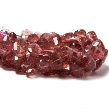 12x8-13x10mm Strawberry Quartz side drilled Faceted Cushions 6.5 inch 18 Beads (ONLINE ORDER ONLY)