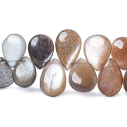 12x8-14x9mm Sunstone & Moonstone plain pear beads 8 inch 37 pieces (ONLINE ORDER ONLY)