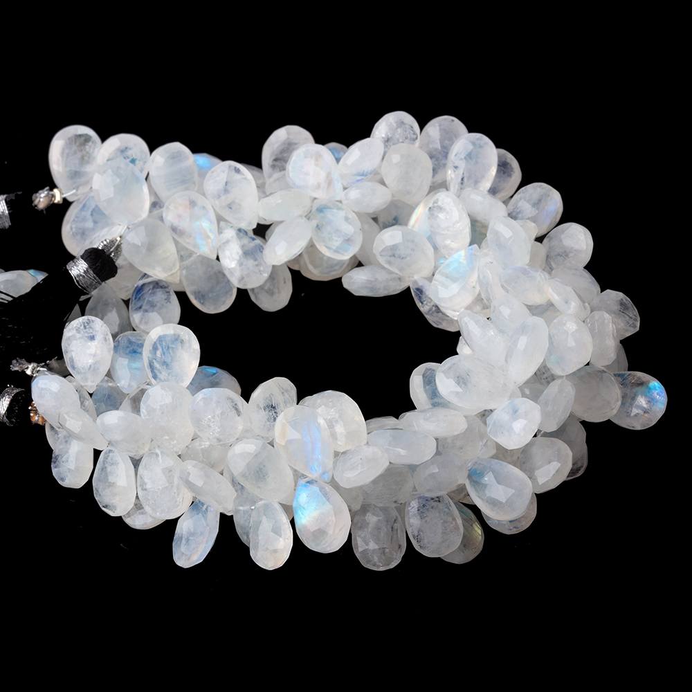 12x8-14x9mm Rainbow Moonstone Faceted Pear Beads 9 inch 60 pieces (ONLINE ORDER ONLY)