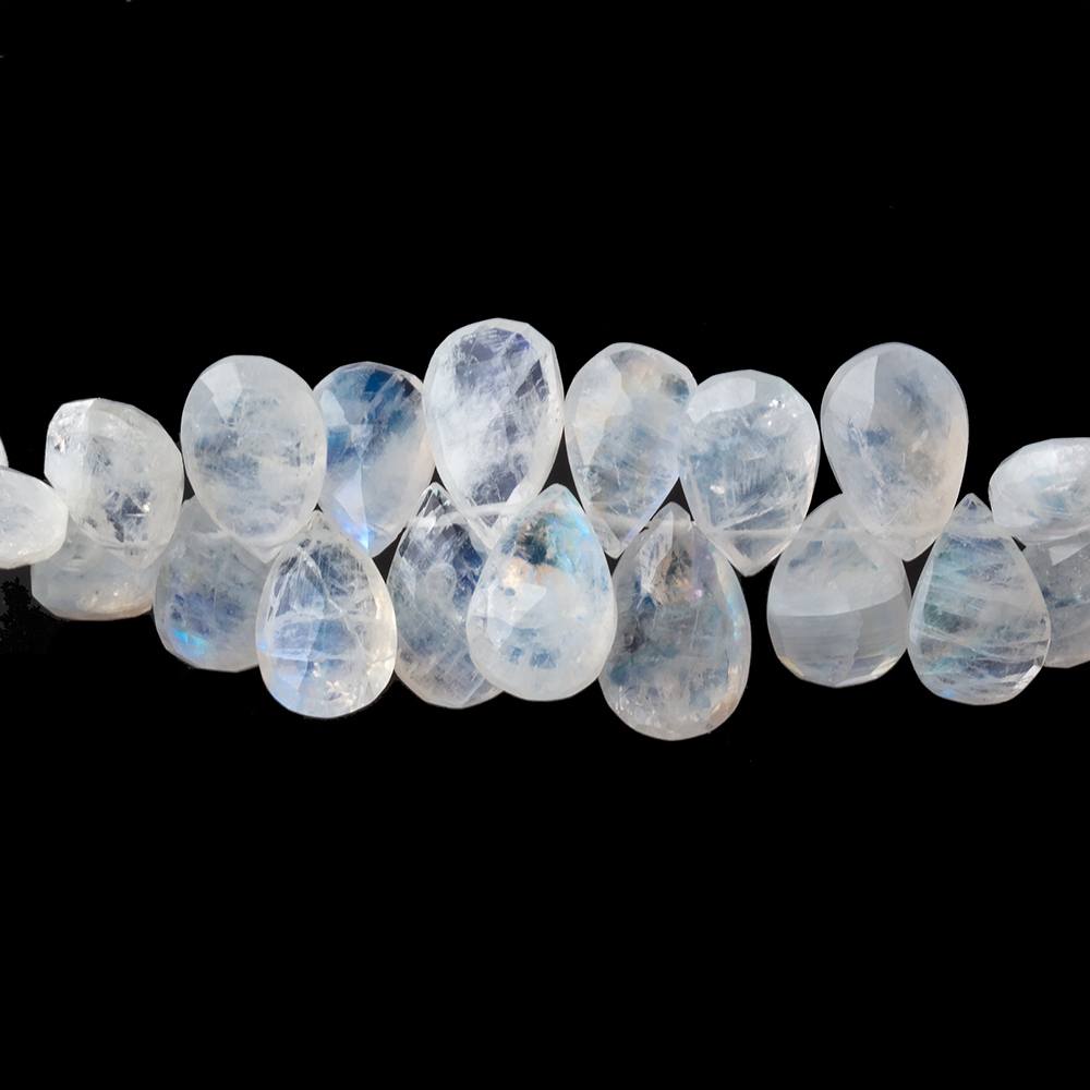 12x8-14x9mm Rainbow Moonstone Faceted Pear Beads 9 inch 60 pieces (ONLINE ORDER ONLY)