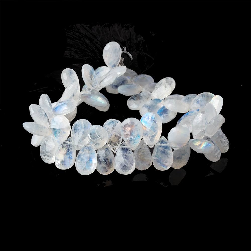 12x8-14x9mm Rainbow Moonstone Faceted Pear Beads 9 inch 60 pieces (ONLINE ORDER ONLY)