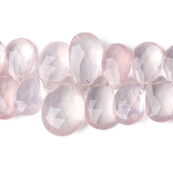 12x8-19x13mm Rose Quartz faceted Pear Briolette Beads 6 inch 31 pieces AA (ONLINE ORDER ONLY)