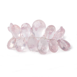 12x8-19x13mm Rose Quartz faceted Pear Briolette Beads 6 inch 31 pieces AA (ONLINE ORDER ONLY)
