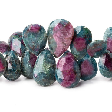 12x8-20x13mm Ruby in Zoisite Faceted Pear Beads 9 inch 56 pieces (ONLINE ORDER ONLY)