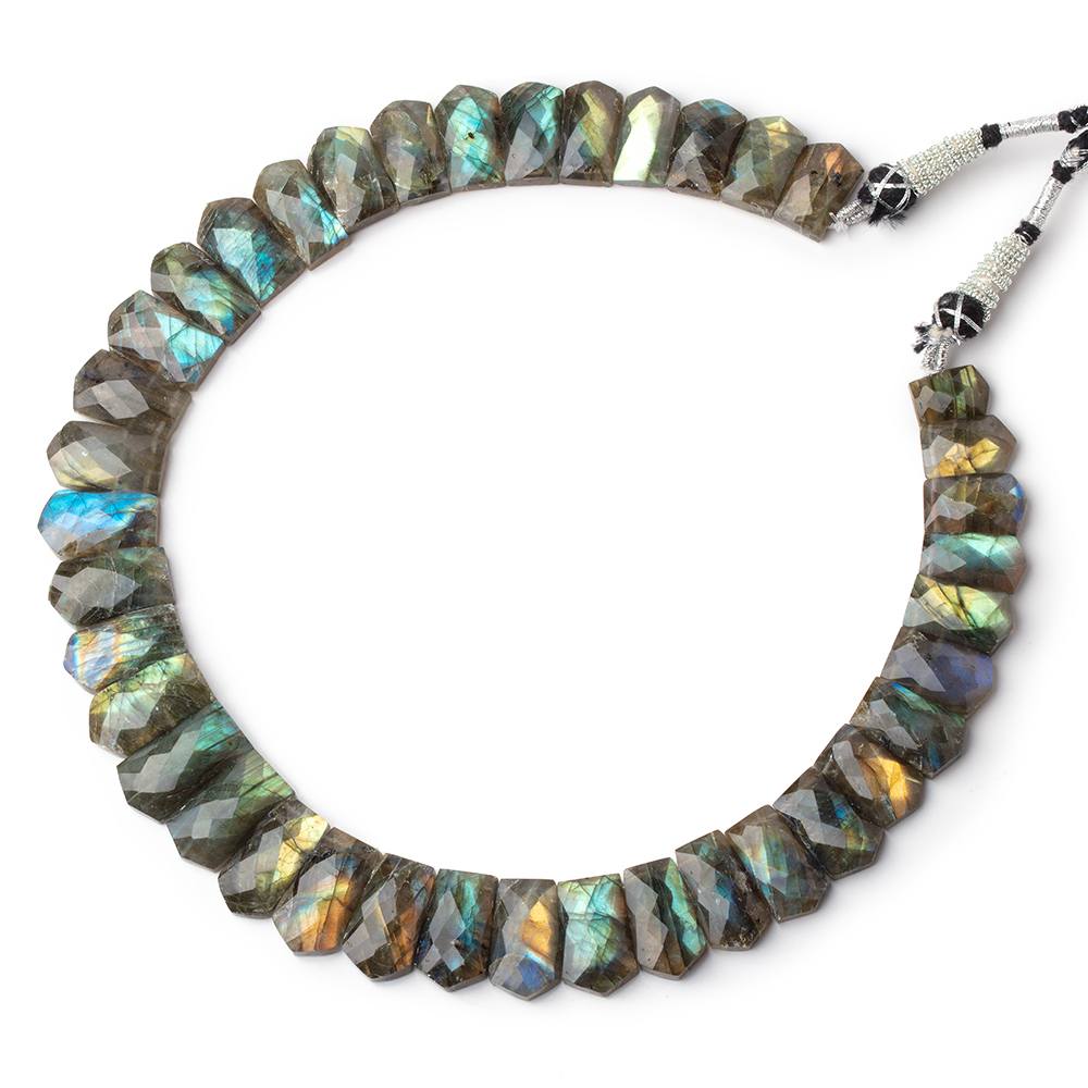 12x8-22x11mm Labradorite double drilled faceted fancy shape collar 38 beads (ONLINE ORDER ONLY)