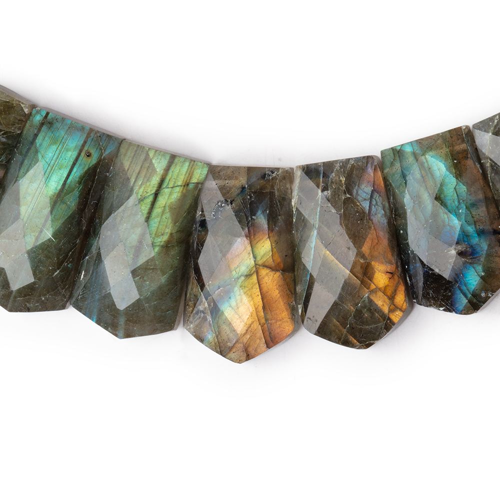 12x8-22x11mm Labradorite double drilled faceted fancy shape collar 38 beads (ONLINE ORDER ONLY)
