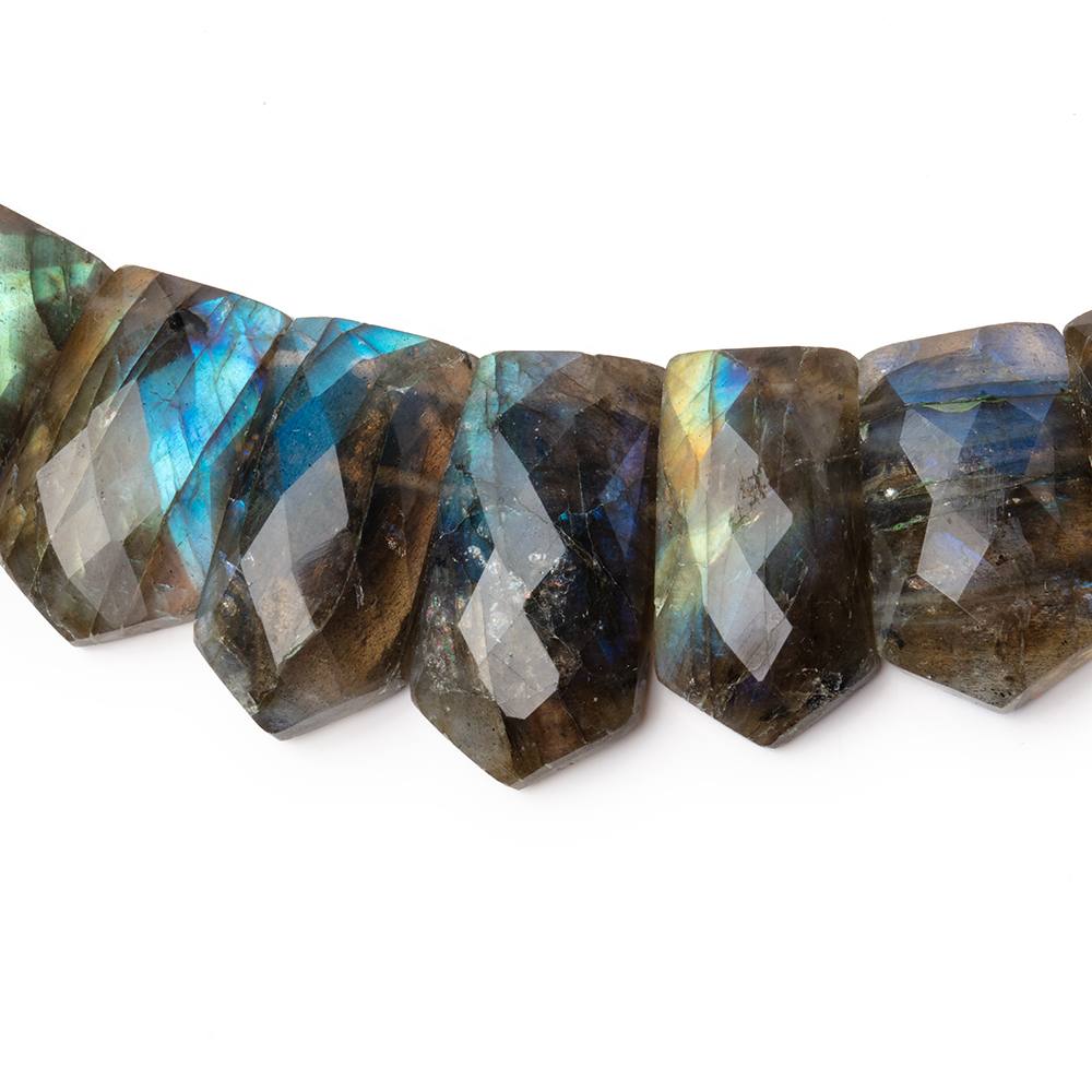 12x8-23x12mm Labradorite double drilled faceted fancy shape collar 44 beads (ONLINE ORDER ONLY)