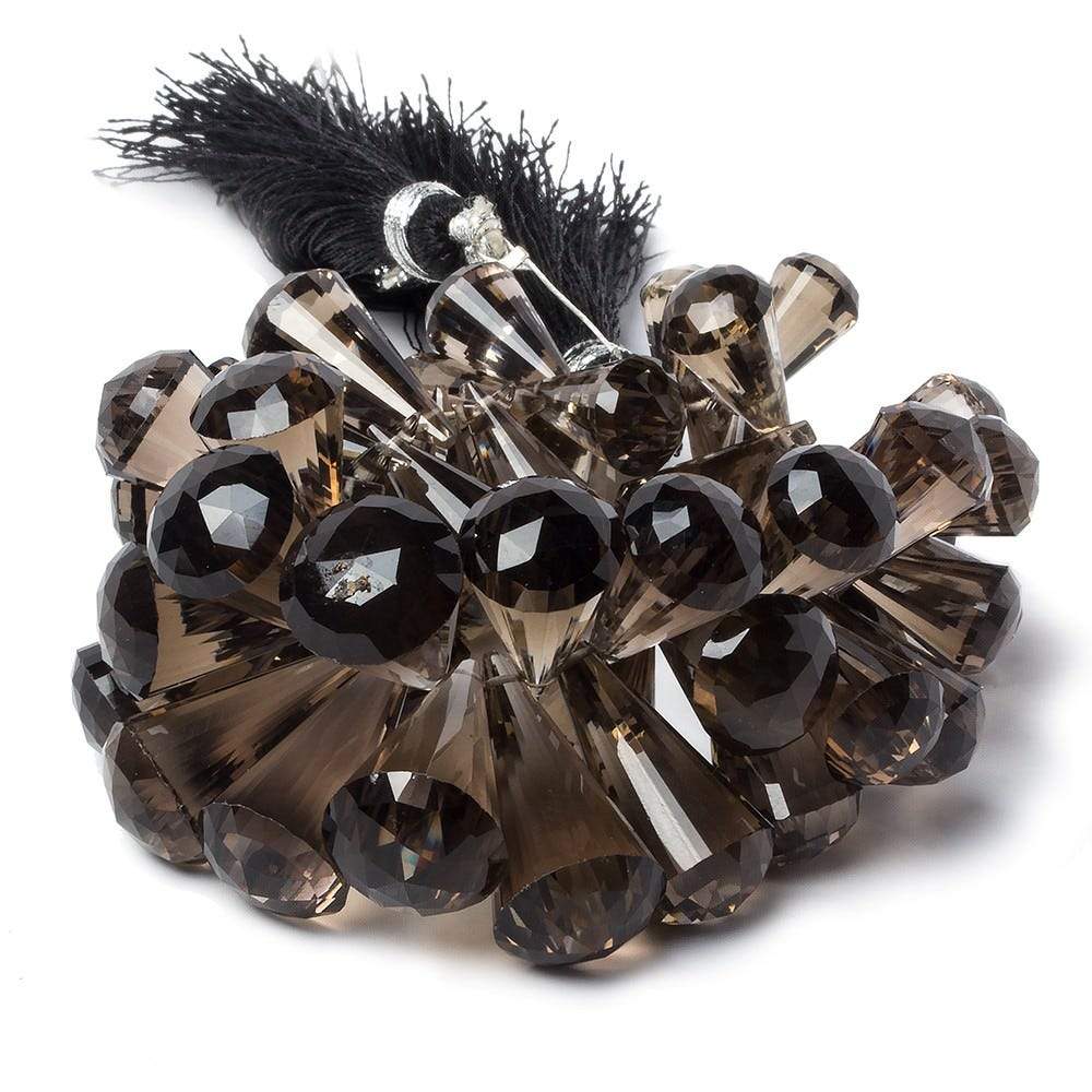12x8-24x12mm Smoky Quartz top drill faceted pendulum bead 6 inch 52 pieces AAA (ONLINE ORDER ONLY)