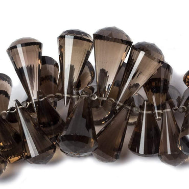 12x8-24x12mm Smoky Quartz top drill faceted pendulum bead 6 inch 52 pieces AAA (ONLINE ORDER ONLY)