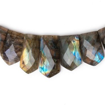 12x8-25x12mm Labradorite double drilled faceted fancy shape collar 37 beads (ONLINE ORDER ONLY)