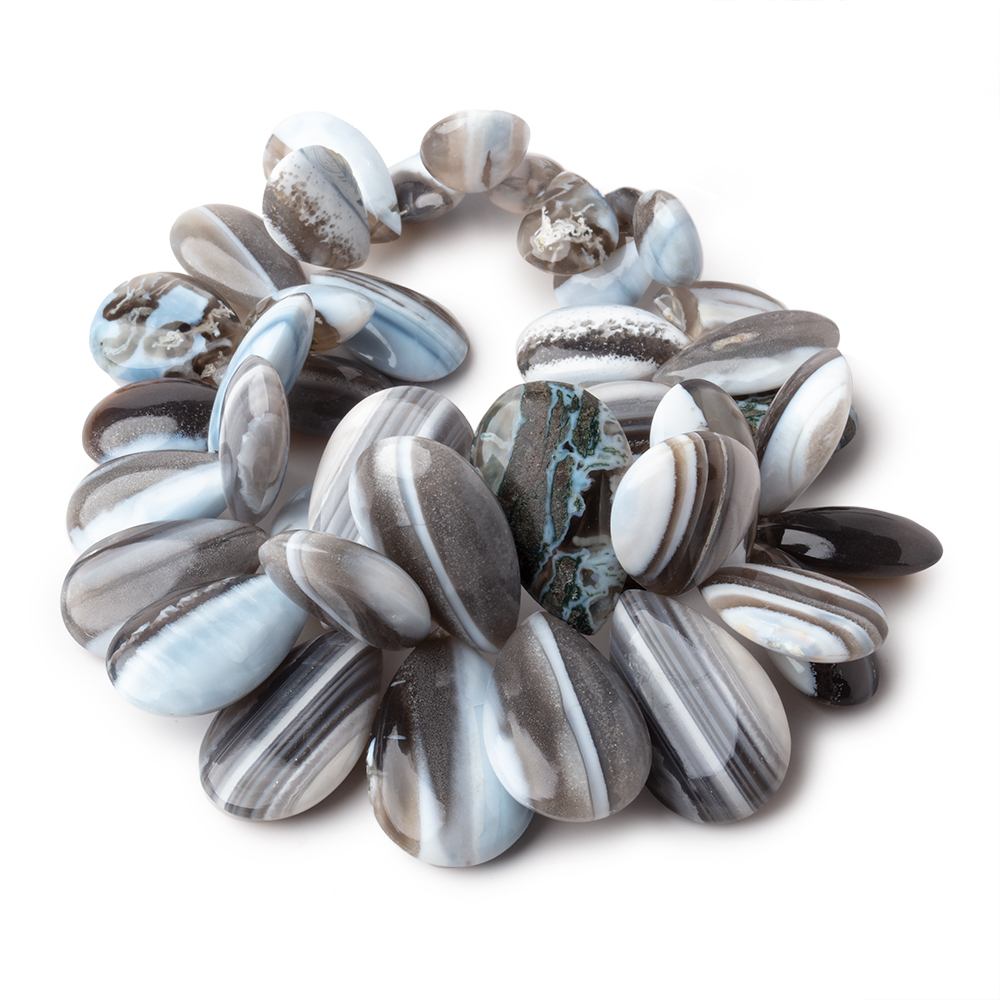 12x8-25x16mm Banded Owyhee Opal Plain Pear Beads 7 inch 42 pieces AA (ONLINE ORDER ONLY)