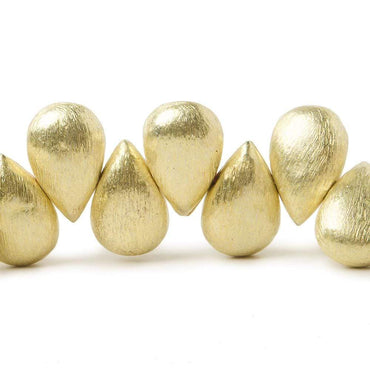 12x8mm 14kt Gold plated Copper Brushed Pear Beads 8 inch 32 pieces (ONLINE ORDER ONLY)