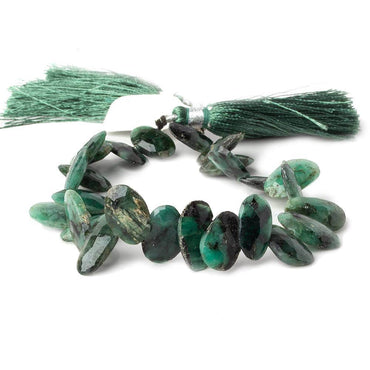 12x8-14x9mm Zambian Emerald Faceted Freeshape Beads 8 inch 26 pieces (ONLINE ORDER ONLY)