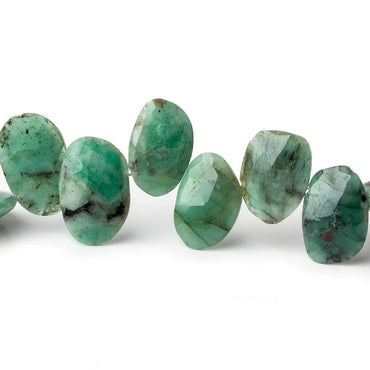 12x8-14x9mm Zambian Emerald Faceted Freeshape Beads 8 inch 26 pieces (ONLINE ORDER ONLY)