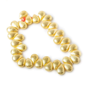 12x8mm 22kt Gold plated Copper Brushed Pear Beads 8 inch 32 pieces (ONLINE ORDER ONLY)