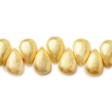 12x8mm 22kt Gold plated Copper Brushed Pear Beads 8 inch 32 pieces (ONLINE ORDER ONLY)