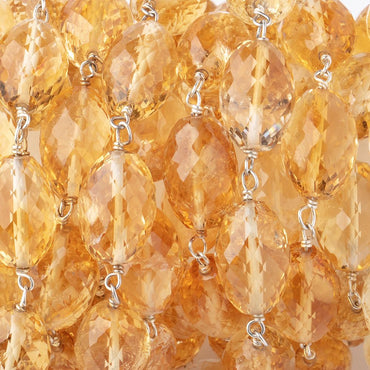 12x8mm Citrine Faceted Olive Beads on .925 Silver Chain (ONLINE ORDER ONLY)