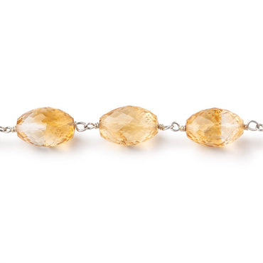 12x8mm Citrine Faceted Olive Beads on .925 Silver Chain (ONLINE ORDER ONLY)