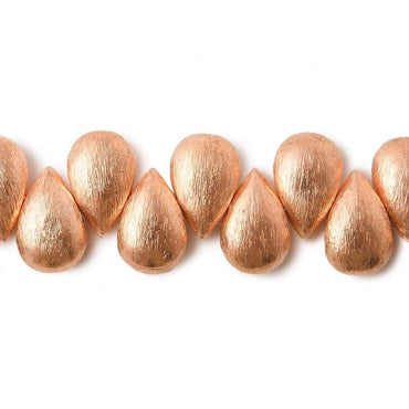 12x8mm Copper Brushed Pear Beads 8 inch 32 pieces (ONLINE ORDER ONLY)