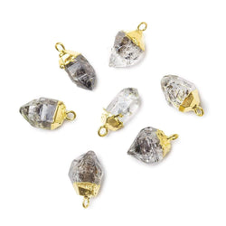 12x8mm Gold Leafed Double Terminated Quartz Natural Crystal Pendant 1 piece (ONLINE ORDER ONLY)