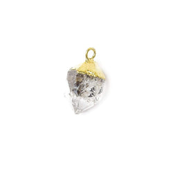 12x8mm Gold Leafed Double Terminated Quartz Natural Crystal Pendant 1 piece (ONLINE ORDER ONLY)