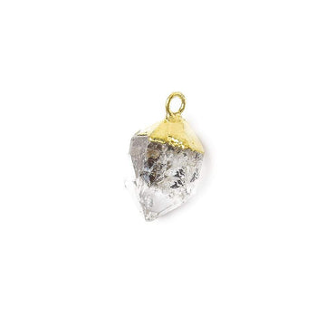12x8mm Gold Leafed Double Terminated Quartz Natural Crystal Pendant 1 piece (ONLINE ORDER ONLY)