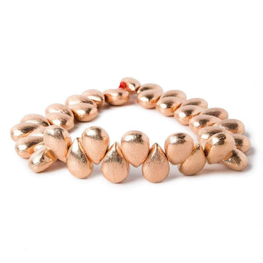 12x8mm Rose Gold plated Copper Brushed Pear Beads 8 inch 32 pieces (ONLINE ORDER ONLY)