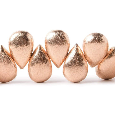 12x8mm Rose Gold plated Copper Brushed Pear Beads 8 inch 32 pieces (ONLINE ORDER ONLY)
