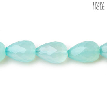 12x8mm Seafoam Blue Chalcedony straight faceted tear drop beads 8inch (ONLINE ORDER ONLY)