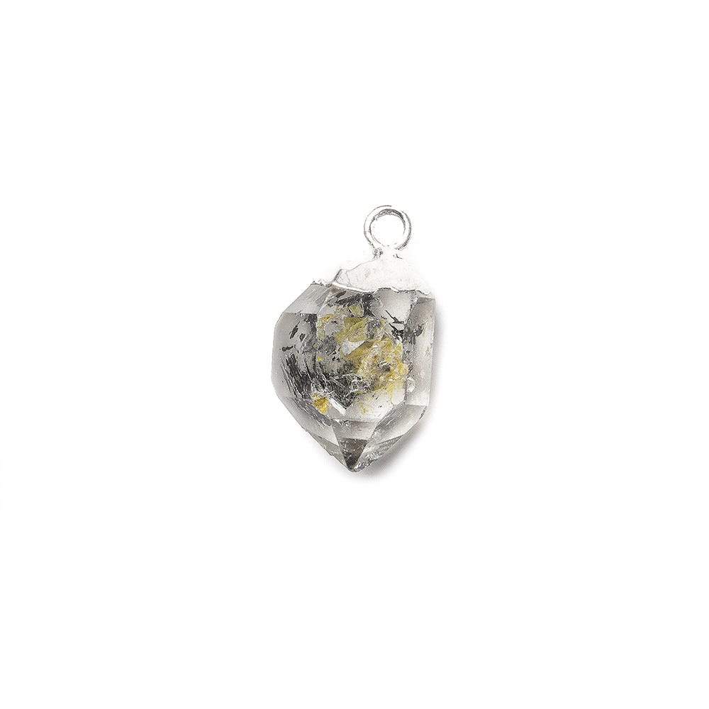 12x8mm Silver Leafed Double Terminated Quartz Natural Crystal Pendant 1 piece (ONLINE ORDER ONLY)