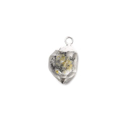 12x8mm Silver Leafed Double Terminated Quartz Natural Crystal Pendant 1 piece (ONLINE ORDER ONLY)