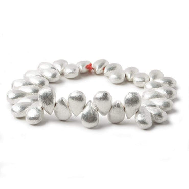 12x8mm Silver plated Copper Brushed Pear Beads 8 inch 32 pcs (ONLINE ORDER ONLY)