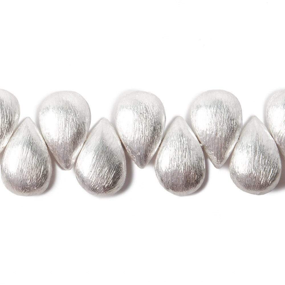 12x8mm Silver plated Copper Brushed Pear Beads 8 inch 32 pcs (ONLINE ORDER ONLY)