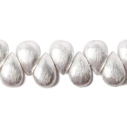 12x8mm Silver plated Copper Brushed Pear Beads 8 inch 32 pcs (ONLINE ORDER ONLY)