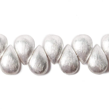 12x8mm Silver plated Copper Brushed Pear Beads 8 inch 32 pcs (ONLINE ORDER ONLY)