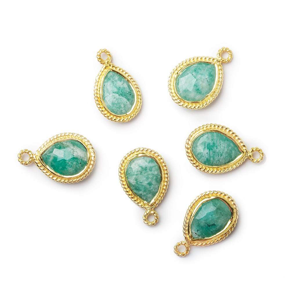 12x8mm Vermeil Rope Bezel Amazonite Pear Pendant 1 piece (ONLINE ORDER ONLY)