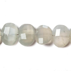 12x9-13x10mm Cream Moonstone side drilled Faceted Cushions 7 inch 17 Beads (ONLINE ORDER ONLY)