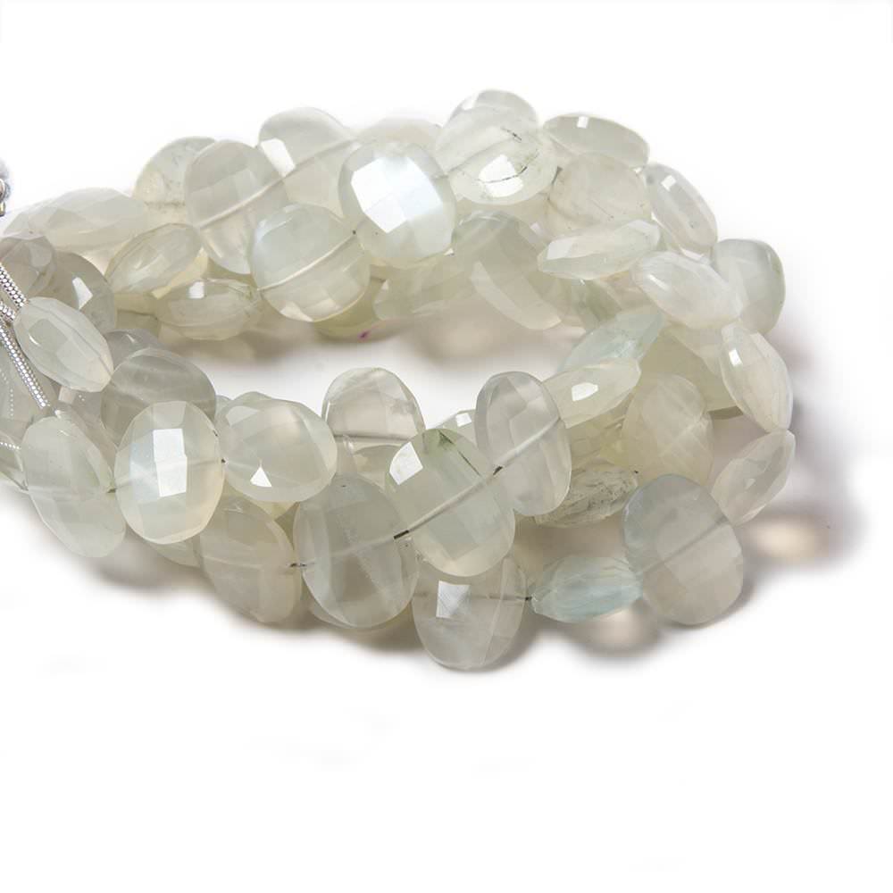 12x9-13x10mm Cream Moonstone side drilled Faceted Cushions 7 inch 17 Beads (ONLINE ORDER ONLY)