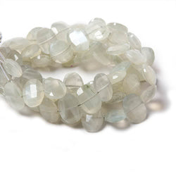 12x9-13x10mm Cream Moonstone side drilled Faceted Cushions 7 inch 17 Beads (ONLINE ORDER ONLY)