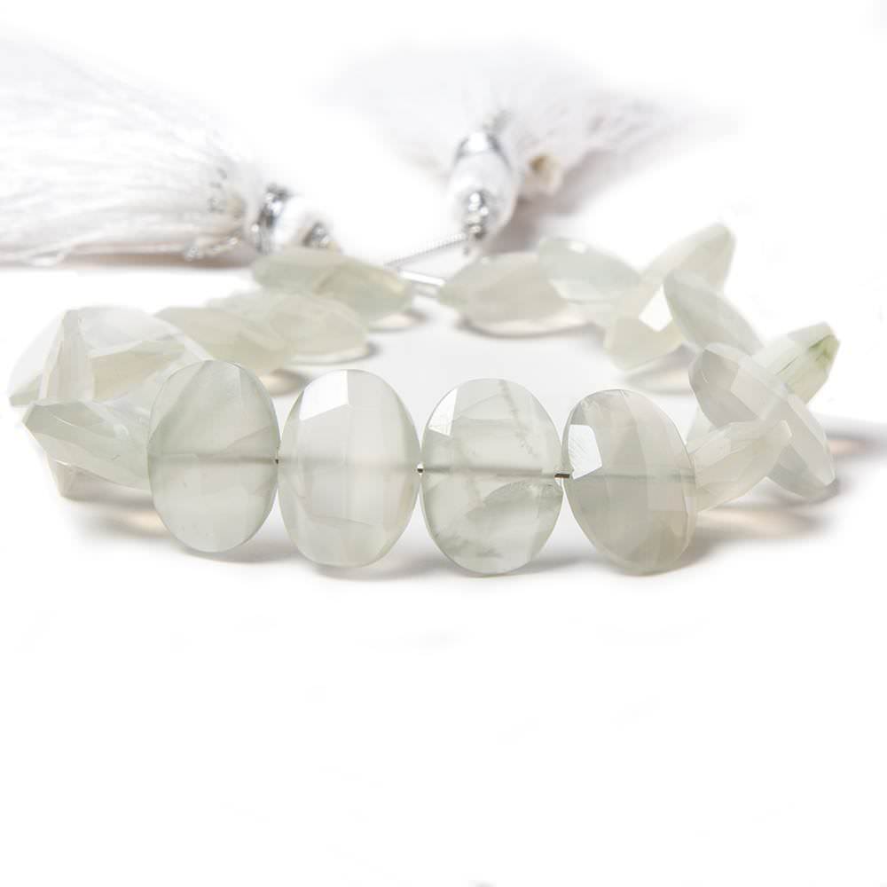 12x9-13x10mm Cream Moonstone side drilled Faceted Cushions 7 inch 17 Beads (ONLINE ORDER ONLY)