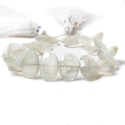 12x9-13x10mm Cream Moonstone side drilled Faceted Cushions 7 inch 17 Beads (ONLINE ORDER ONLY)