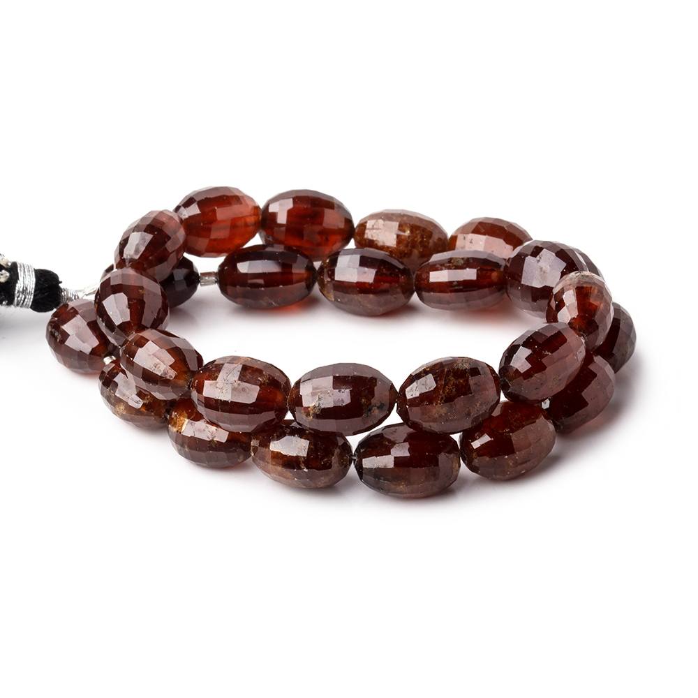 12x9-13x10mm Hessonite Garnet Checkerboard Ovals 13.5 inch 26 beads 1mm hole (ONLINE ORDER ONLY)