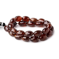 12x9-13x10mm Hessonite Garnet Checkerboard Ovals 13.5 inch 26 beads 1mm hole (ONLINE ORDER ONLY)