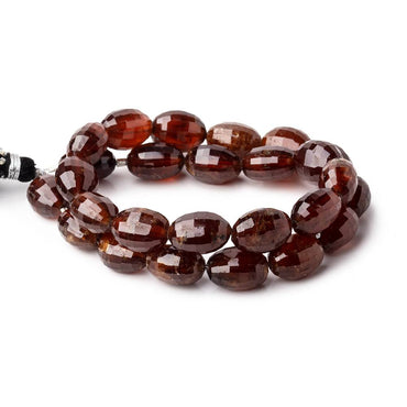 12x9-13x10mm Hessonite Garnet Checkerboard Ovals 13.5 inch 26 beads 1mm hole (ONLINE ORDER ONLY)