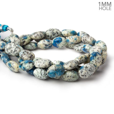 12x9-13x9mm K2 Azurite Granite "K2 Jasper" plain Ovals 7.5 inch 17 beads 1mm hole (ONLINE ORDER ONLY)
